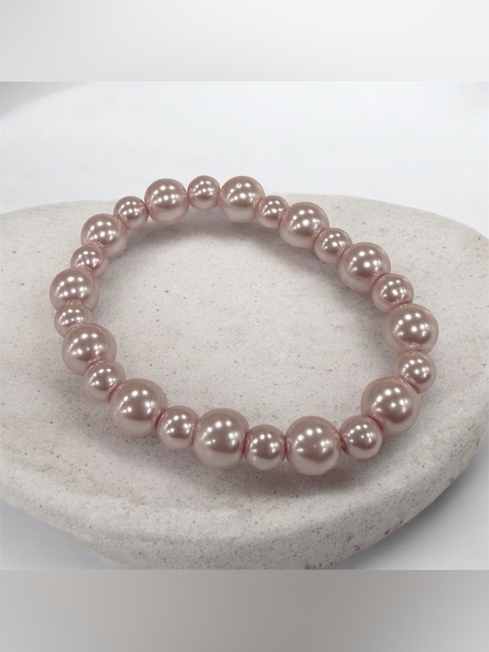 Pink Pearl Stretch Bracelet for Women